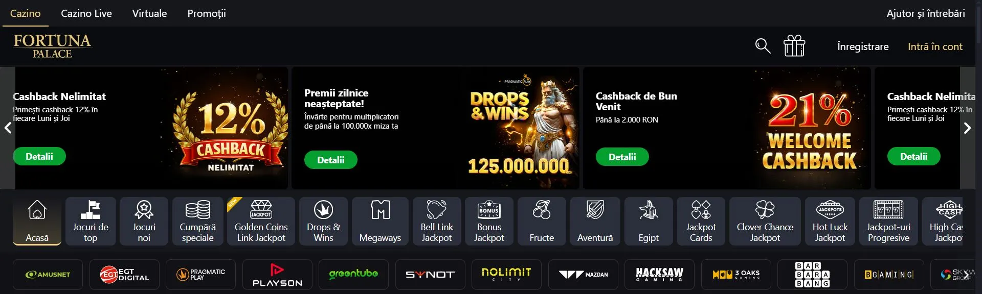 Cele mai bune cazinouri online Fortuna Palace